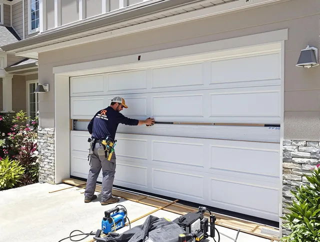 East Haven Garage Door Repair team performing complete garage door replacement at East Haven residence