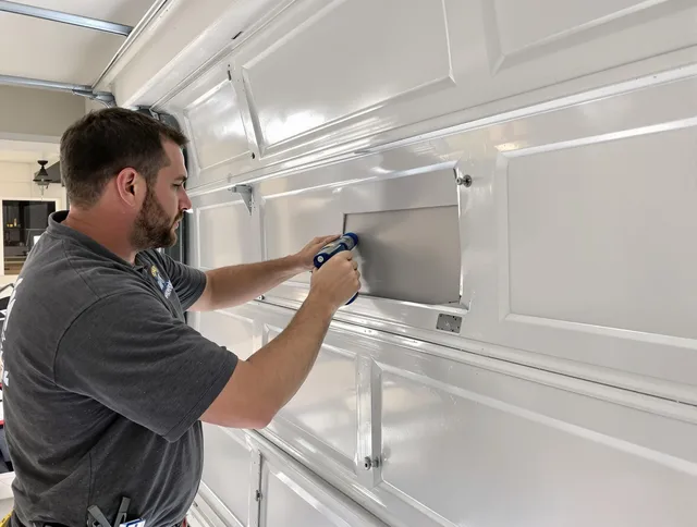 Garage door panel repair by East Haven Garage Door Repair in East Haven
